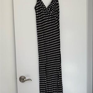 ZARA Black and White Spaghetti Strap Maxi Dress